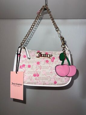 Juicy Couture Pink Cherry Wristlet & Keychain Set